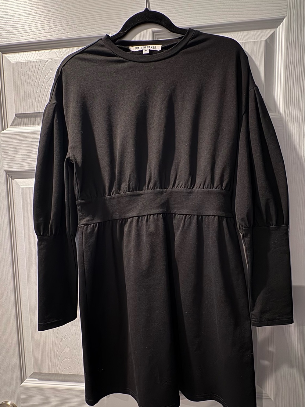 Walter Baker Black Women’s Long-Sleeve Empire Waist Dress